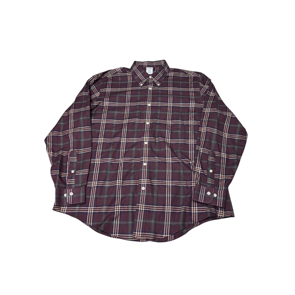 Brooks Brothers Mens XL Regent Supima Cotton Non-Iron Plaid Button‎ Down Shirt